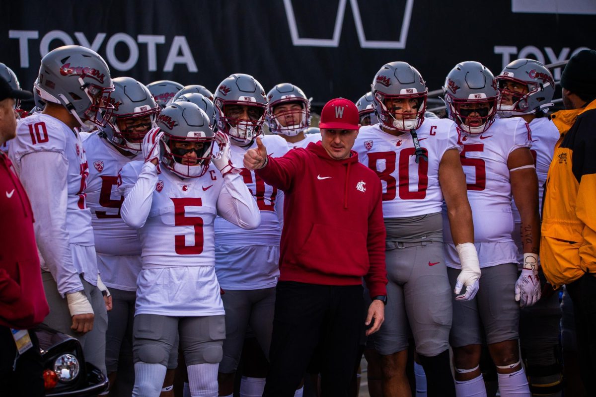 Jake+Dickert+and+the+2023+WSU+football+team+getting+ready+to+take+the+field+at+Husky+Stadium%2C+Nov.+25%2C+in+Seattle%2C+Wash.+