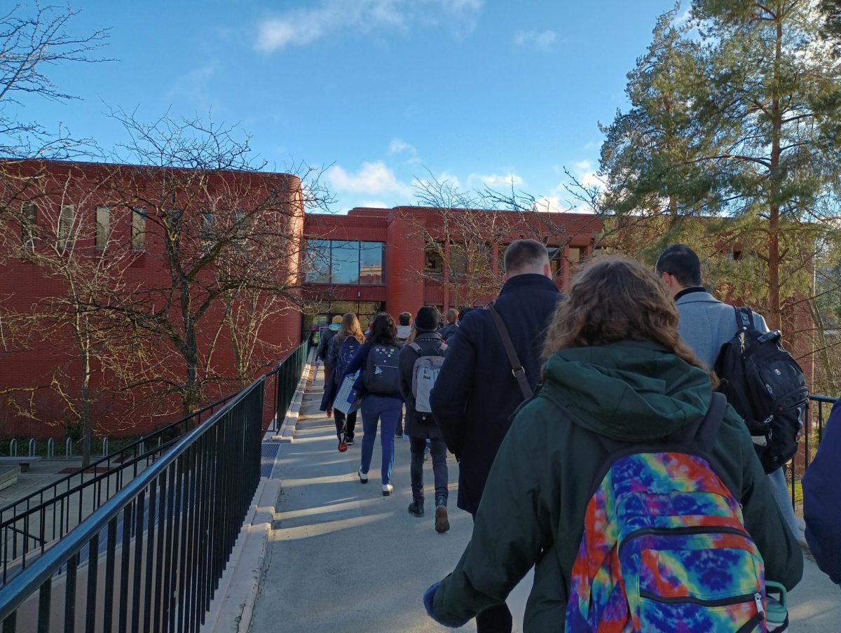 Members of WSU-CASE marching to the French Admin Building during a direct action on Dec. 8.