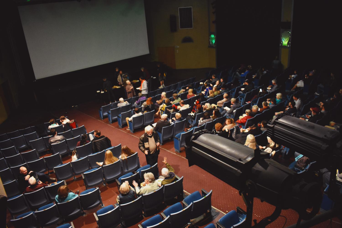 Patrons before the first screening of a past film festival at the Kenworthy Performing Arts Centre, Moscow, Idaho.