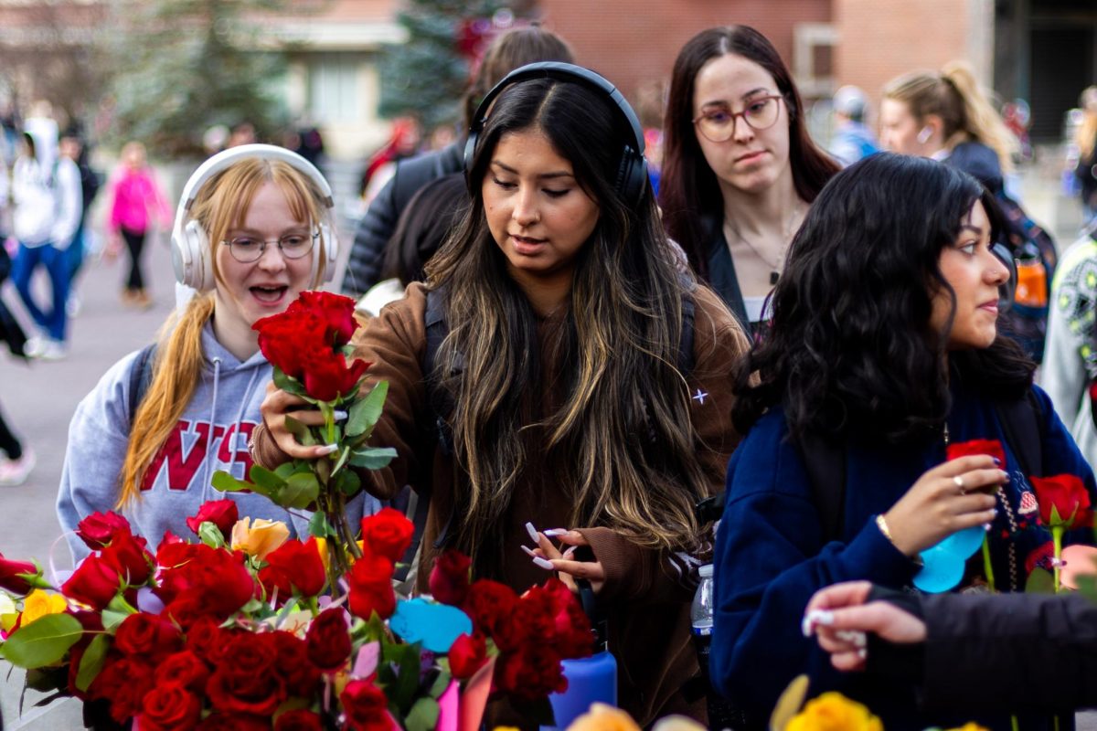 ASWSU handed out free roses to WSU Pullman students to celebrate Valentines Day, Feb. 14, in Pullman, Wash.