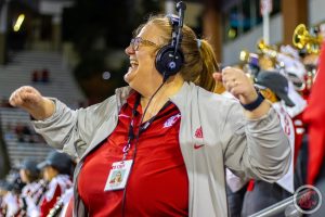 Sarah Miller selects all of the music that the Cougar Marching Band plays in the stands on football gamedays. Courtesy Sarah Miller