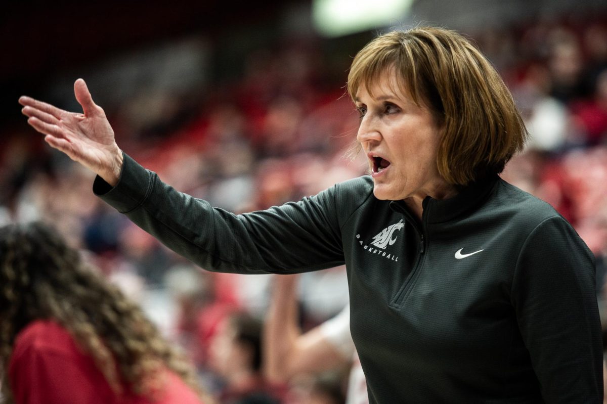 Kamie Ethridge pleading her case to the referees late in a game against Colorado, Feb. 2, in Pullman, Wash. 