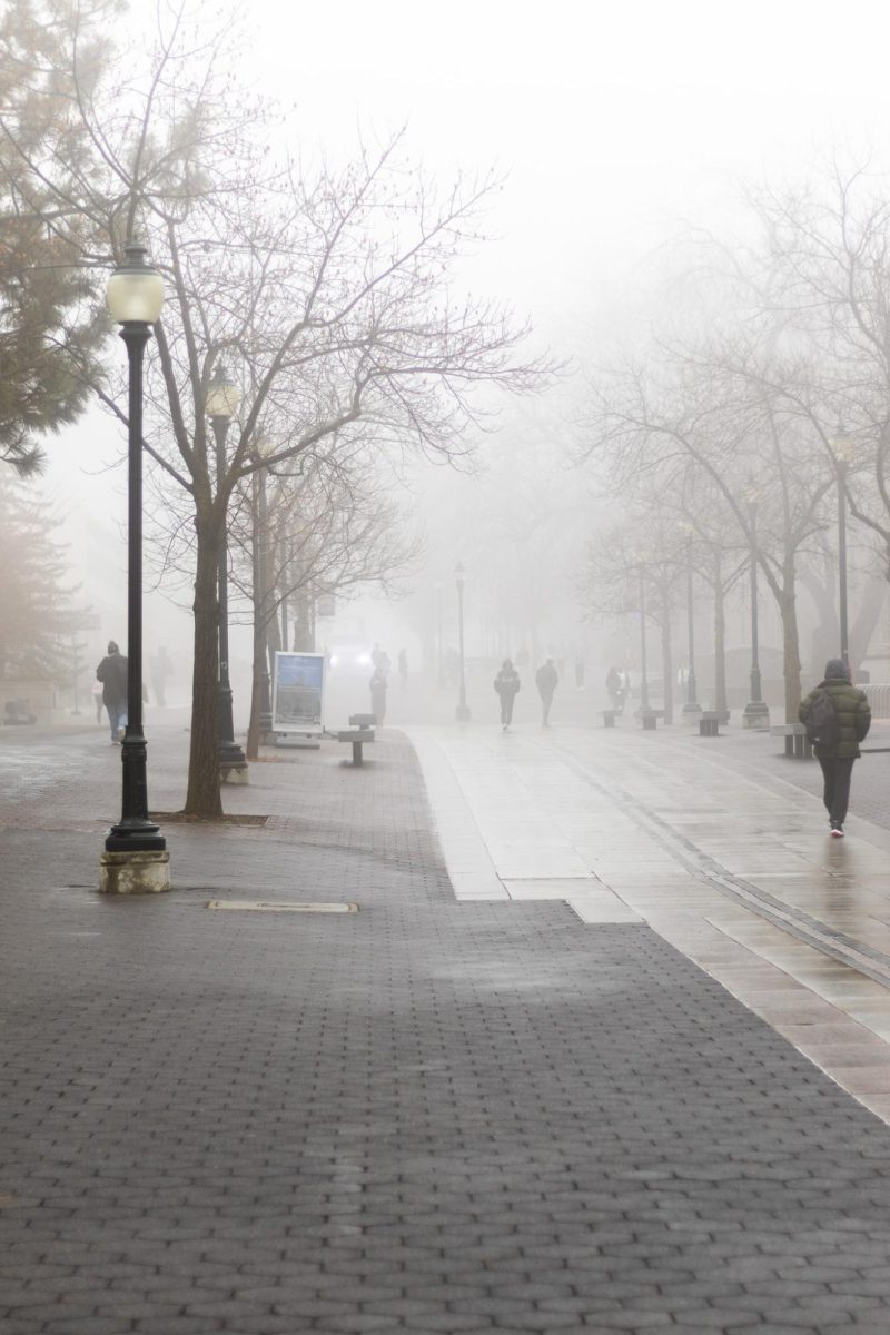 A foggy day on the WSU Pullman campus, Feb. 7, in Pullman, Wash.