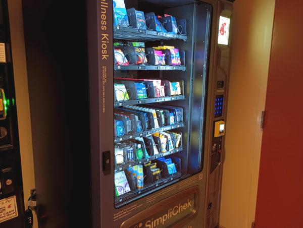 The kiosk was placed on the ground floor of the CUB next to the snack vending machine.
