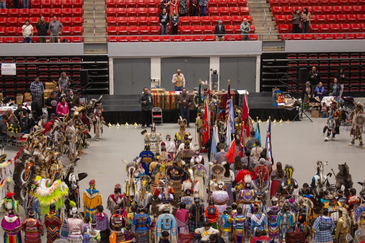 The second Grand Entry of the 46th annual Pah-Loots-Puu Pow Wow held at Beasley Coliseum, March 30, in Pullman, Wash. 