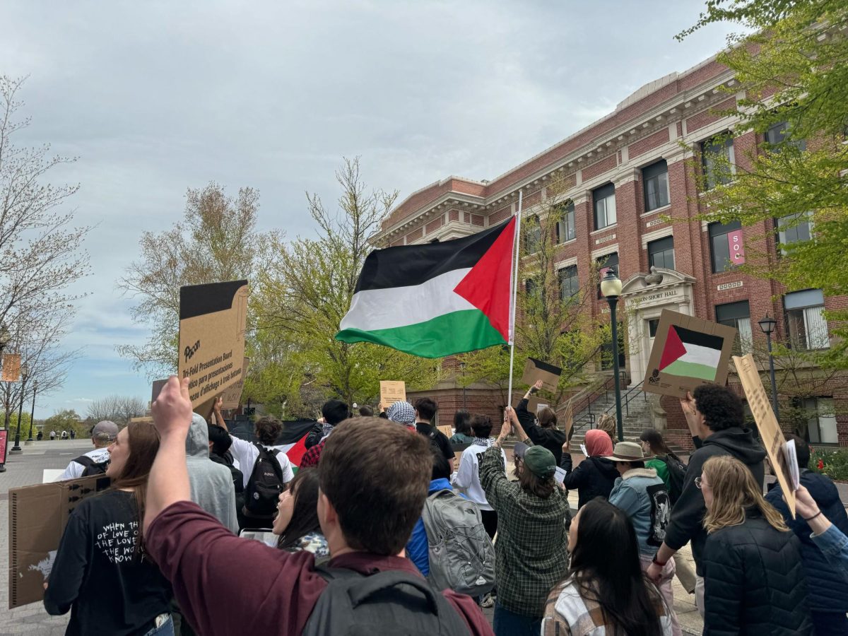 Protestors+traveled+from+Bryan+Hall+to+the+CUB+protesting+the+WSU%E2%80%99s+divestment+from+organizations+contributing+to+the+ongoing+deaths+of+Palestinians.