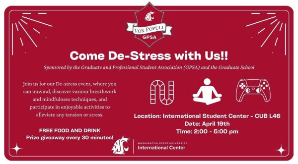 This is the first time the De-stress event has been held. Photo courtesy of Sydnee Schwendeman