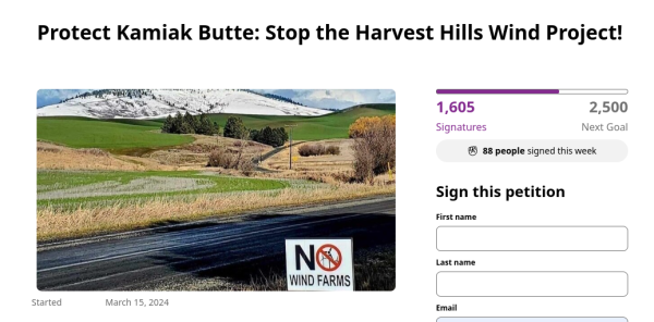 The petition against the wind farm now has over 1,500 signatures