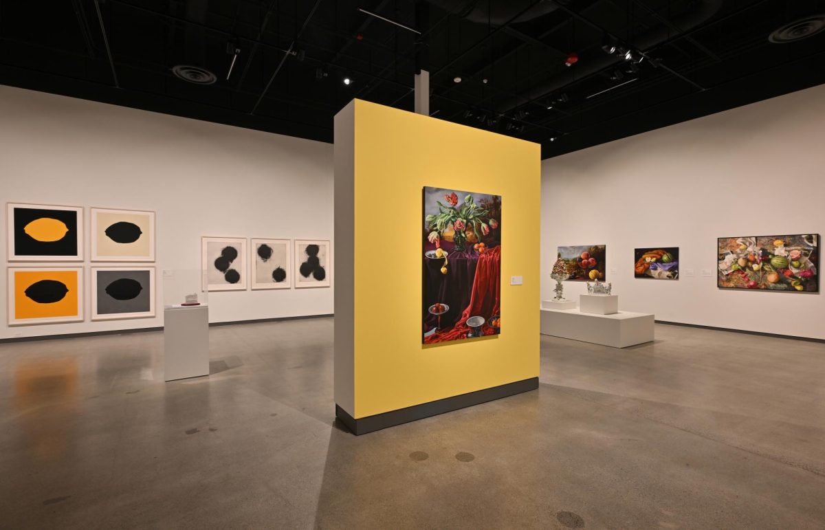 The exhibit features over a hundred curated artworks.