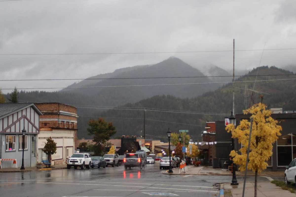 The Coeur d'Alene Mountains after a rainstorm as seen from downtown Kellogg, Idaho.