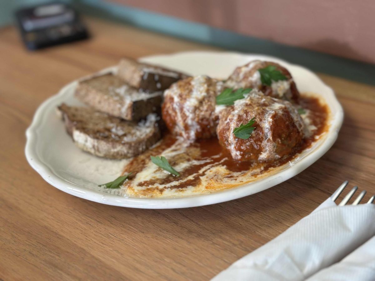 Barm & Wallop's meatballs with cheese and pomodoro. 