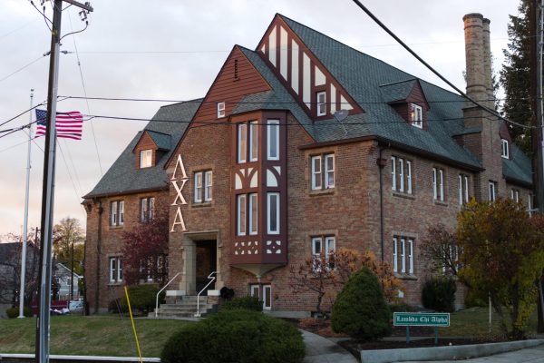 The Lambda Chi Alpha chapter house on Nov. 4, in Pullman, Wash.