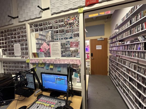 The inside of the KZUU recording room, located inside the Compton Union Building.