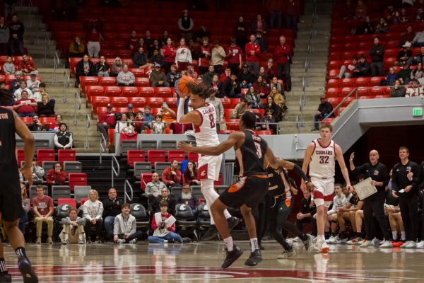 Nate Calmese intercepts a pass from Pacific, on Jan. 9, 2025, Pullman, WASH. 