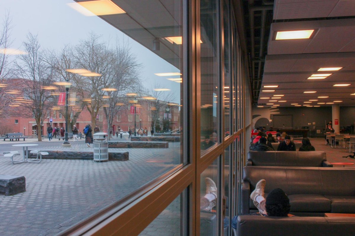 Students on Terrell mall and inside the CUB on Jan. 8