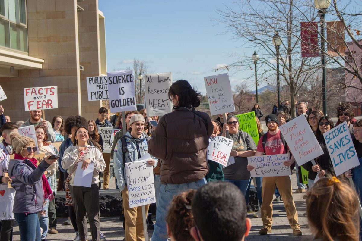 Protesters beginning a march from the Terrell Mall to the French Admin building on March 7.