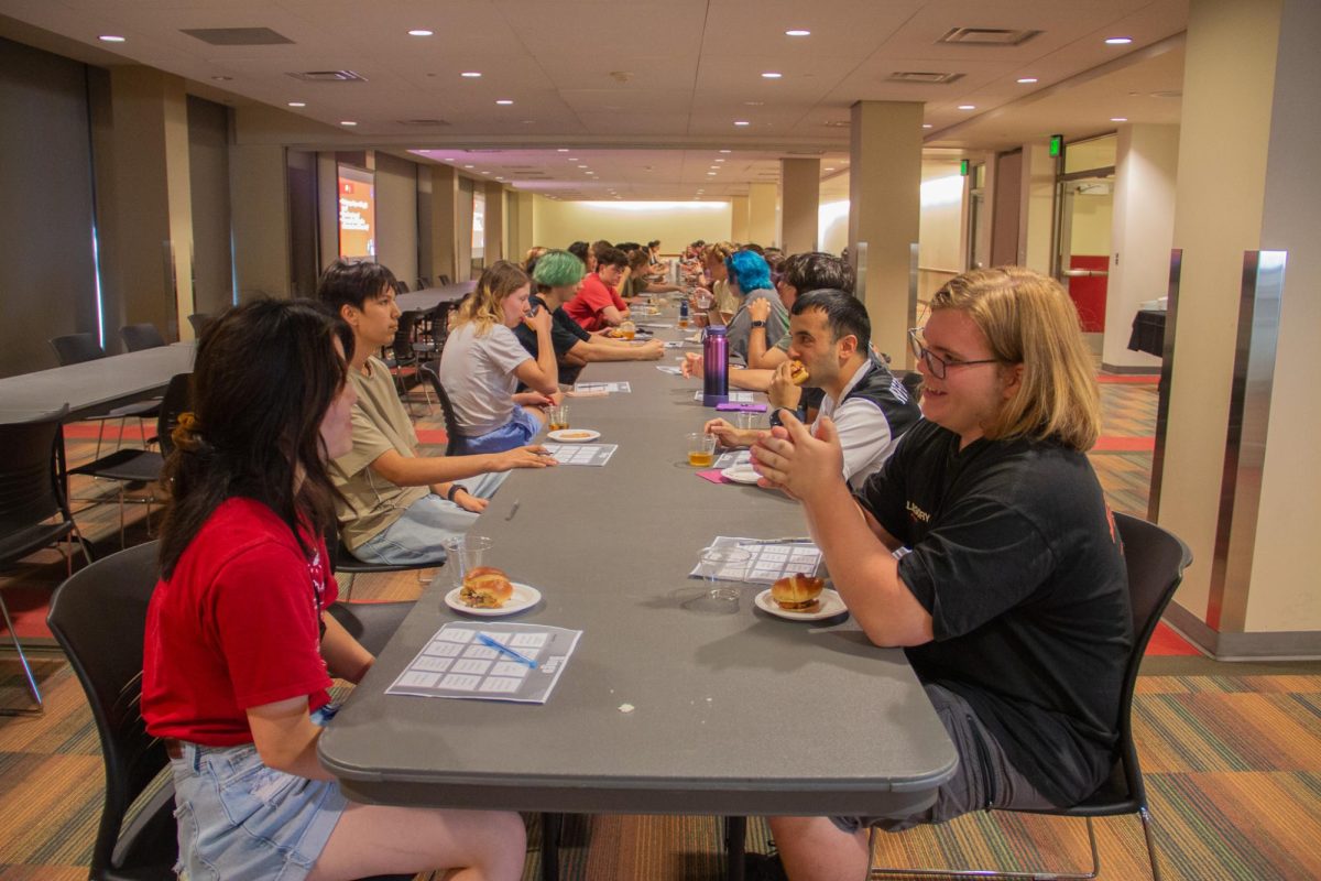 Students socialize at SEB's Speed-Friending event on Aug. 26.