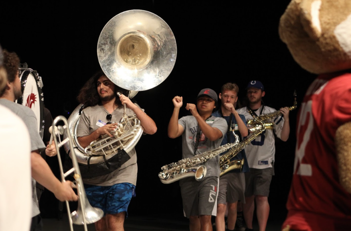 Cougar Marching Band performs at Convocation on Aug. 15, 2025