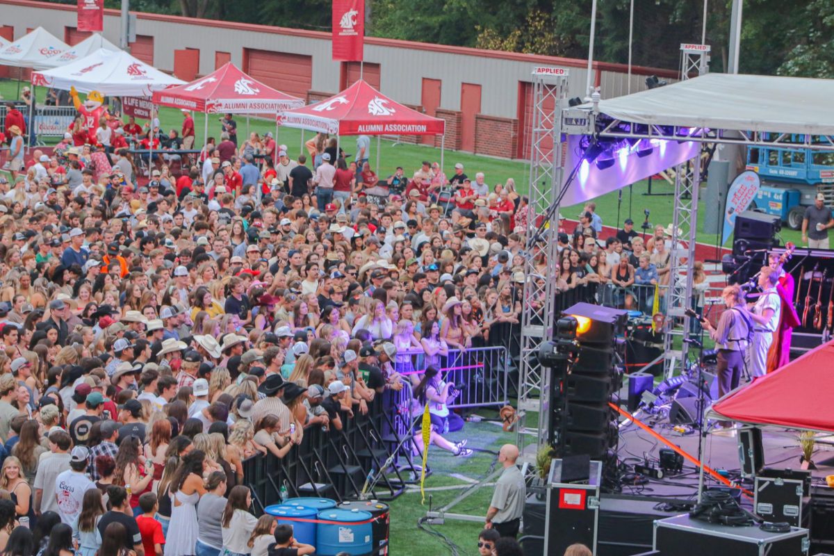 Students and fans watch the Brundi Brothers perform at CougFest on September 5th, 2025, Pullman, WASH
