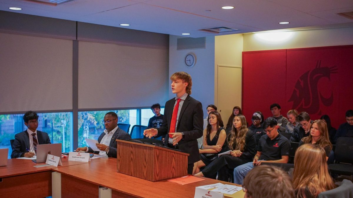 Senator Kadee Adams addressing the ASWSU senate, Oct. 15