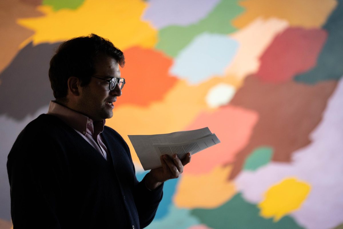 Washington State University Professor Colin Criss leads a Community Perspectives Exhibitions Tour at the Jordan Schnitzer Museum of Art on Thursday, Oct. 9. 