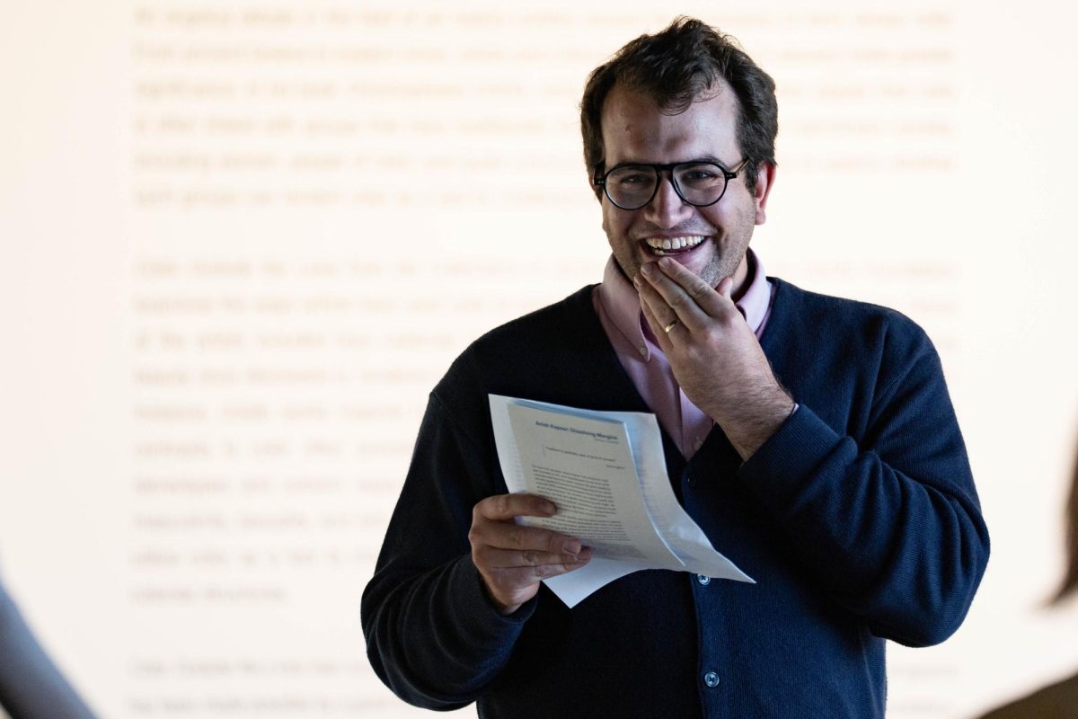 Washington State University Professor Colin Criss leads a Community Perspectives Exhibitions Tour at the Jordan Schnitzer Museum of Art on Thursday, Oct. 9. 