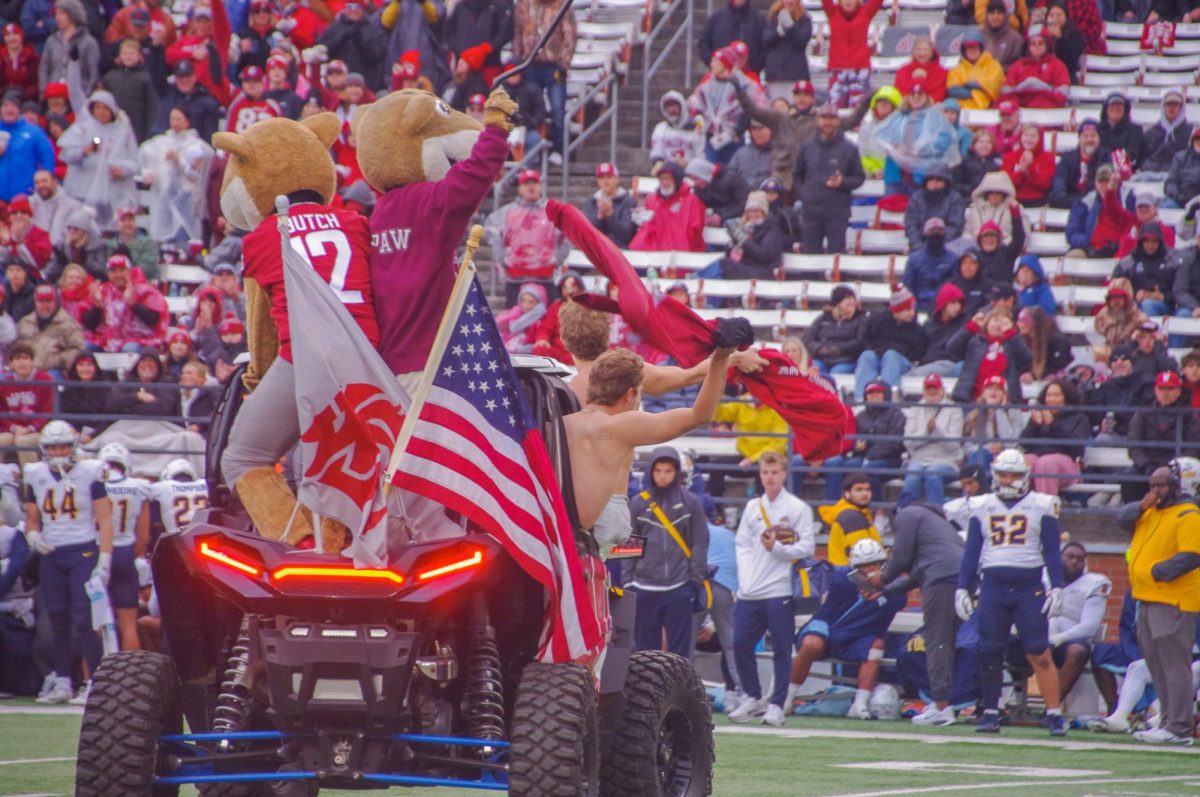 Butch and Paw Paw riding around the field at the WSU vs. Toledo game, Oct. 25