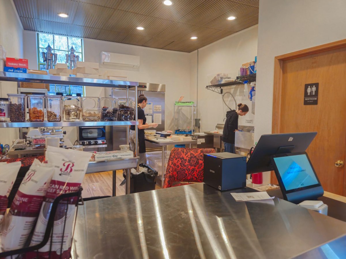The front counter and kitchen of Gabagool Charcuterie on Grand Ave., Nov. 15, 2025