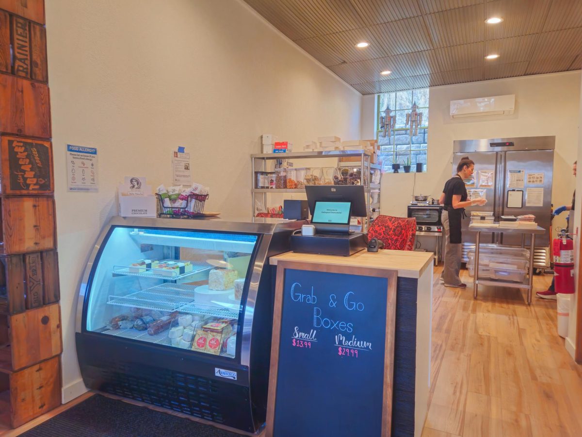 The front counter and kitchen of Gabagool Charcuterie on Grand Ave., Nov. 15, 2025