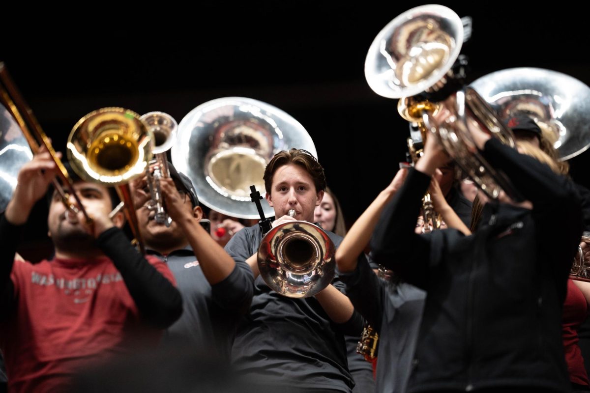The Washington State Band plays during the Cougars' win over Southern Utah on Wednesday, Nov. 19 at Beasley Colosseum. 