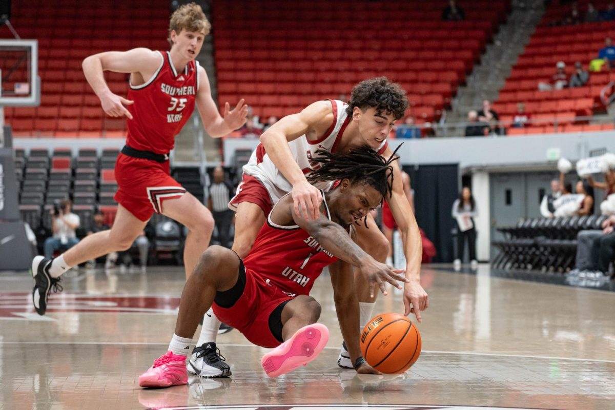 Washington State Guard Adria Rodriguez fights for a loose ball during the Cougars' win over Southern Utah on Wednesday, Nov. 19 at Beasley Colosseum. 