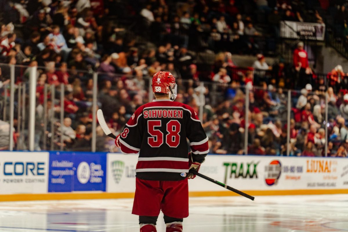 Samuli Sihovnen looks across the crowd of hockey fans on Jan. 9 2026 in Tri-Cities (Courtesy of Brandon Mendoza).  