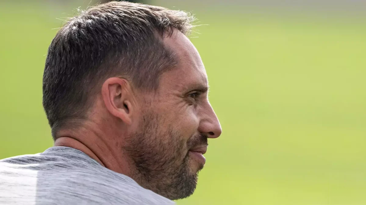 Chris Citowicki smiles while coaching on the field for the University of Montana (Courtesy of Montana Athletics). 