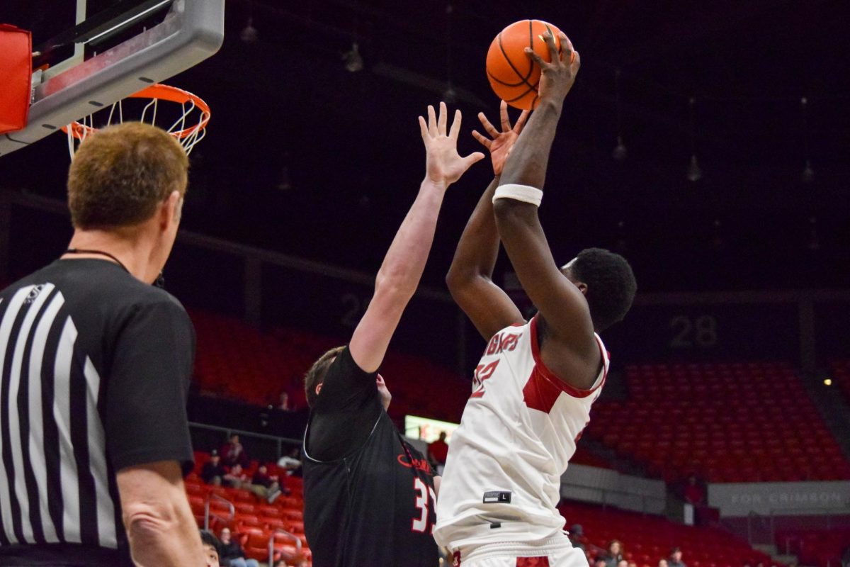 ND Okafor going up for a shot against the Seattle University basketball team on Jan. 28 2026.