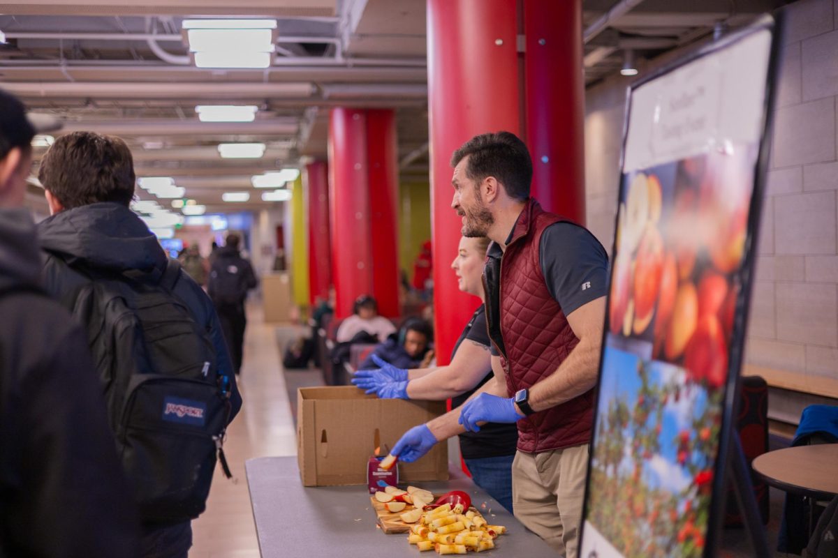 The public taste testing of WSU's new Sunflare apple in the CUB, Jan. 22, 2026.
