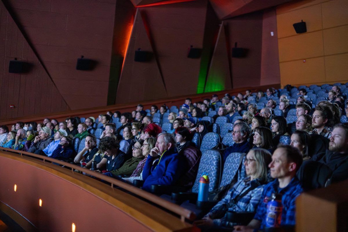 The audience at the Banff Mountain Film Festival in the CUB auditorium, Jan. 27, 2026.