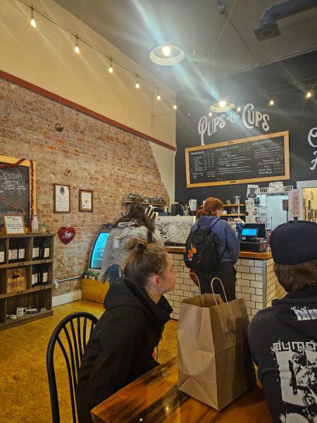 Customers order, sit and mingle at Pups and Cups in downtown Pullman on Feb. 10. 
