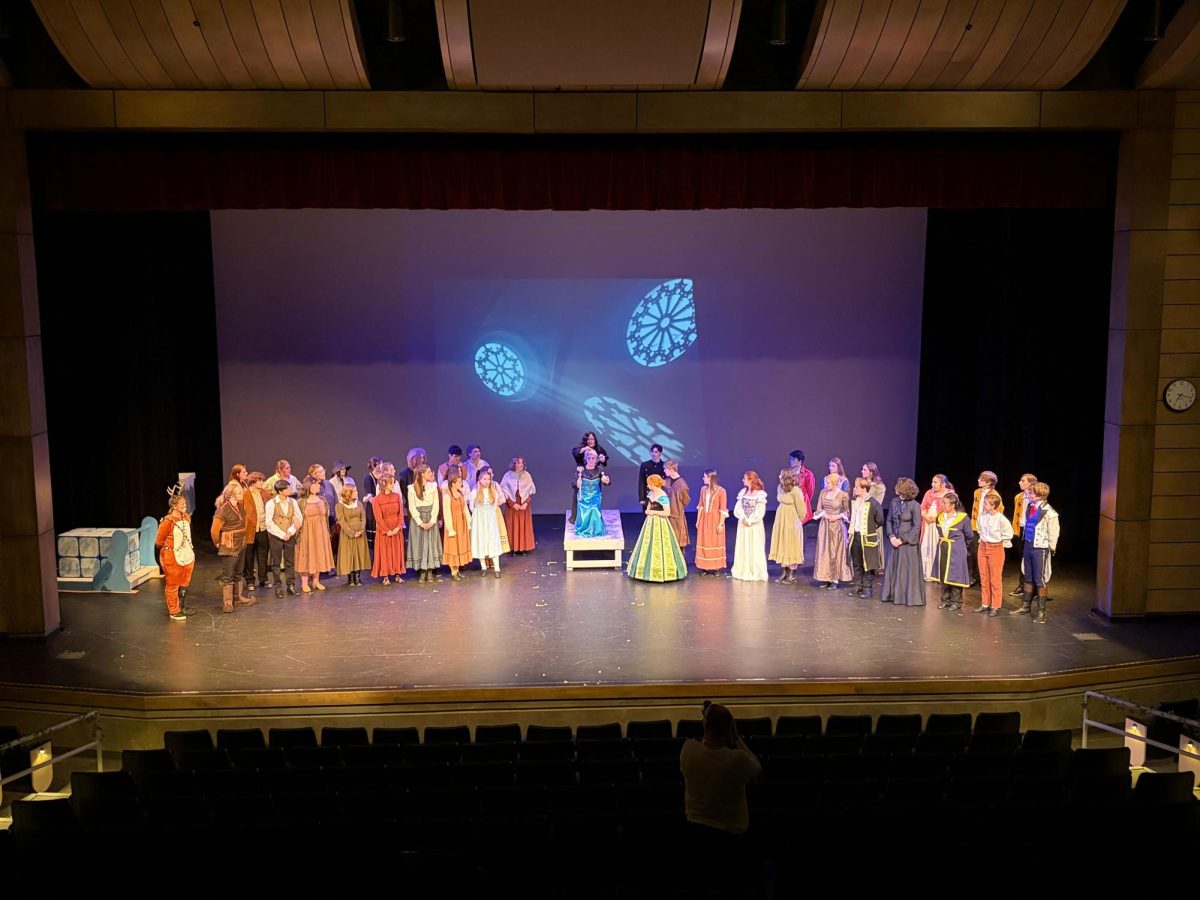 Cast members of Pullman High School's production of Disney's "Frozen: The Broadway Musical" rehearse, Feb. 16. 