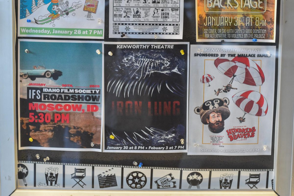 A poster promoting Iron Lung displayed outside of the Kenworthy Theatre, Jan. 30, 2026.

