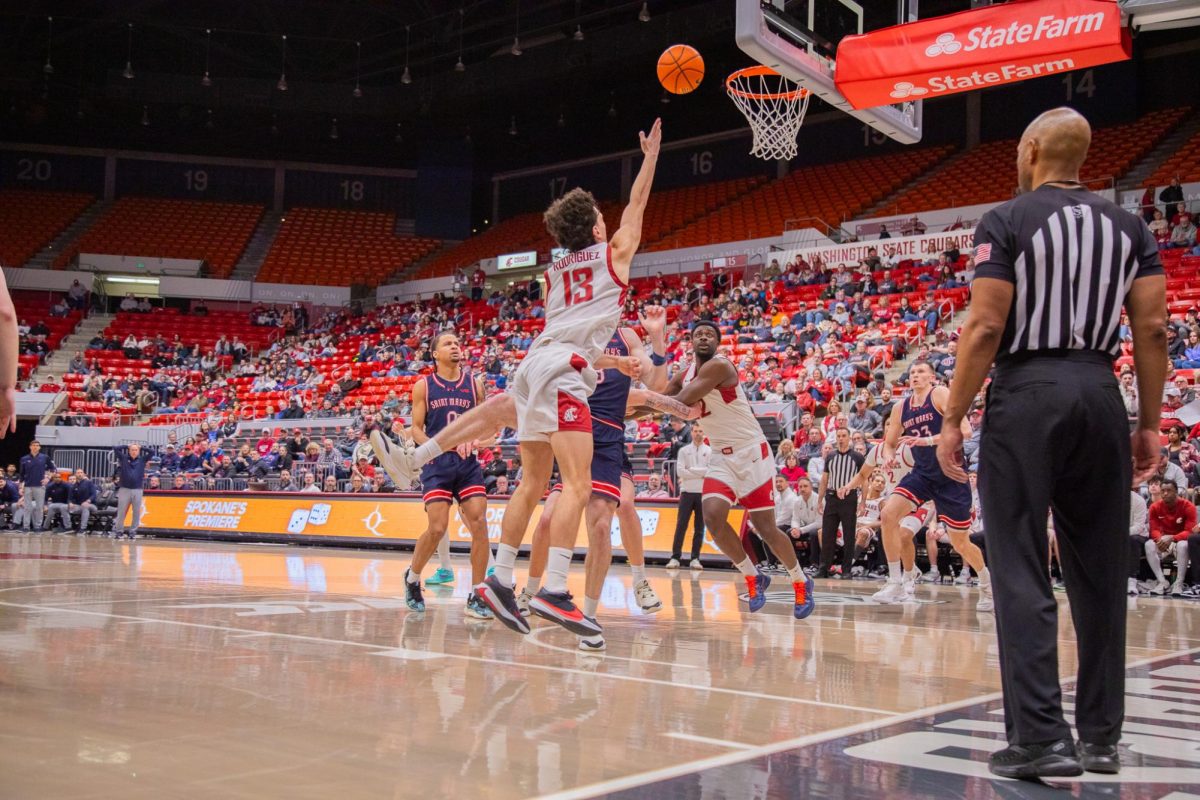 WSU Guard Adria Rodriguez throws a lay-up against Saint Mary’s, Feb. 21, 2026.