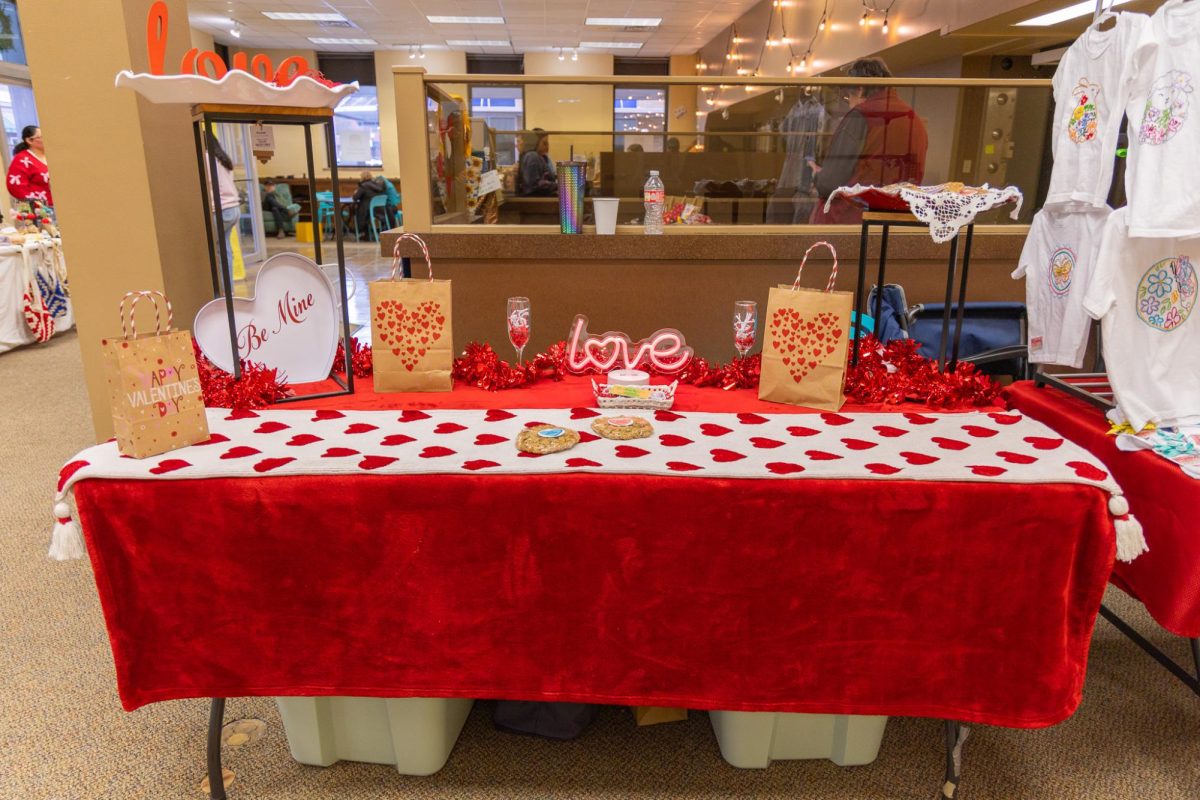 Valentine's Day snacks and decorations inside the Pullman Market on Main during Promote Pullman's Lover's Lane event, Feb. 14, 2026.