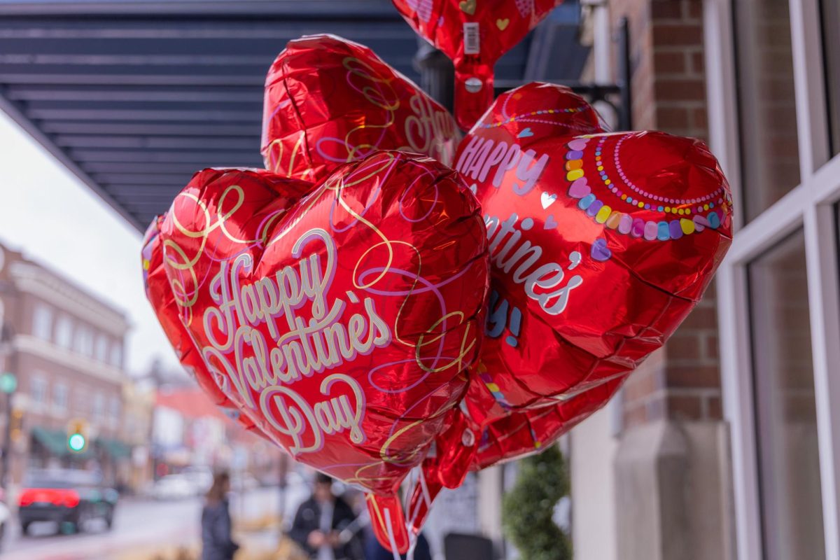 Valentine's Day decorations outside Identity Salon during Promote Pullman's Lover's Lane event, Feb. 14, 2026.