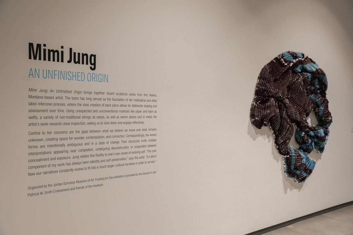"Their Unspoken" from the "An Unfinished Origin" collection by Mimi Jung at the Jordan Schnitzer Museum of Art's Master of Fine Arts Thesis Exhibition, March 31, 2026.