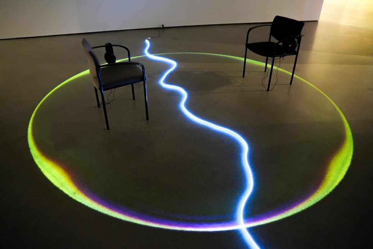 "Play/Pause" by Kahyun Uhm at the Jordan Schnitzer Museum of Art's Master of Fine Arts Thesis Exhibition, March 31, 2026.