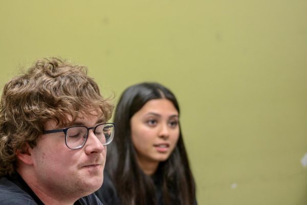 ASWSU Presidential candidate Collin Bannister and Vice Presidential candidate Emily Bell reacting to the election results, March 12, 2026.