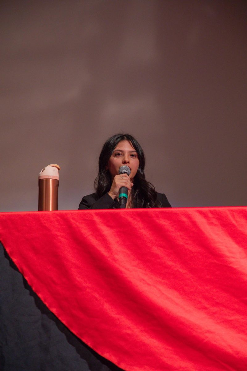 ASWSU Vice Presidential candidate Emily Bell speaking during the ASWSU General Q&A, March 5, 2026.