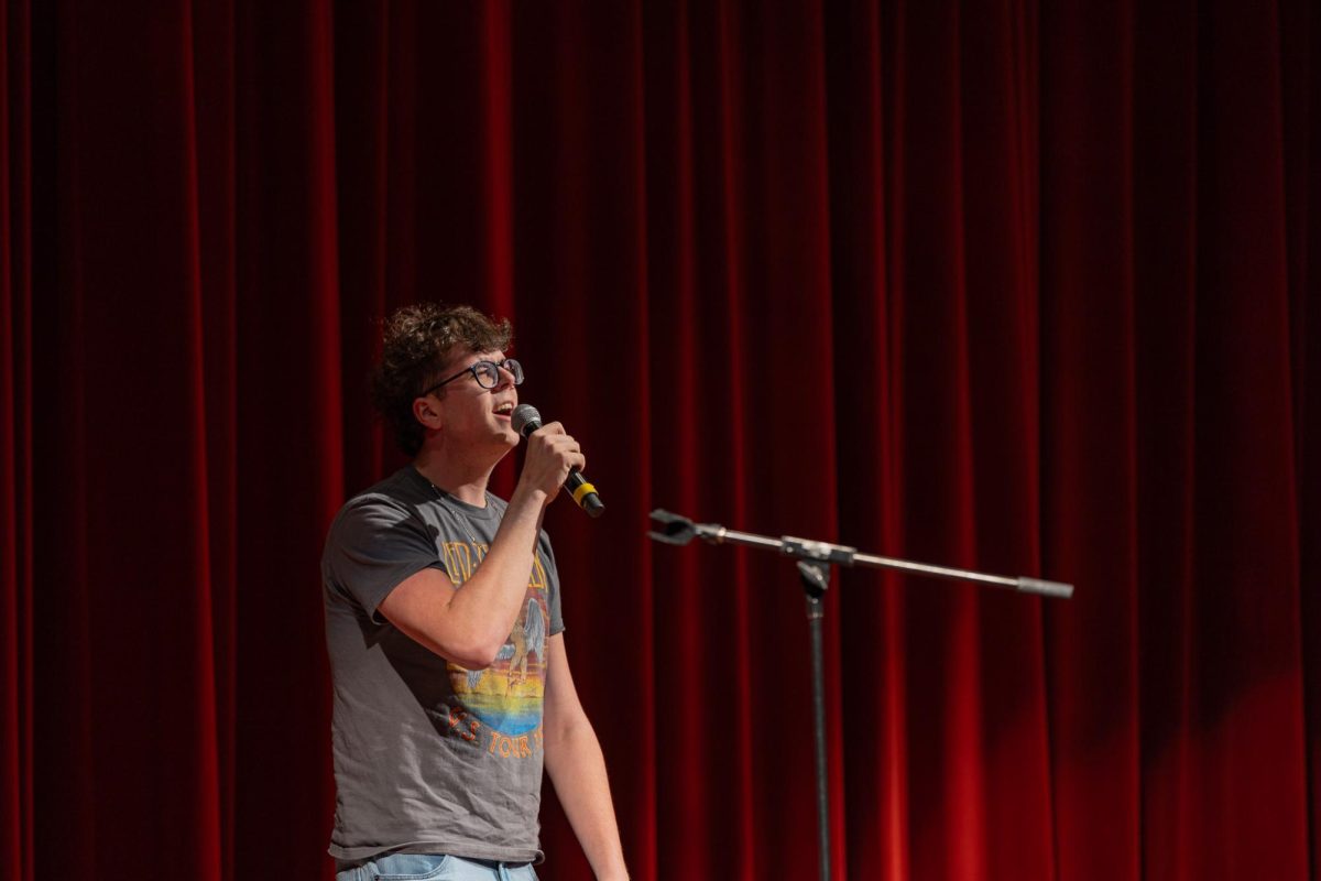 A contestant performing on stage during the fifth annual SEB Talent Show, March 26, 2026.