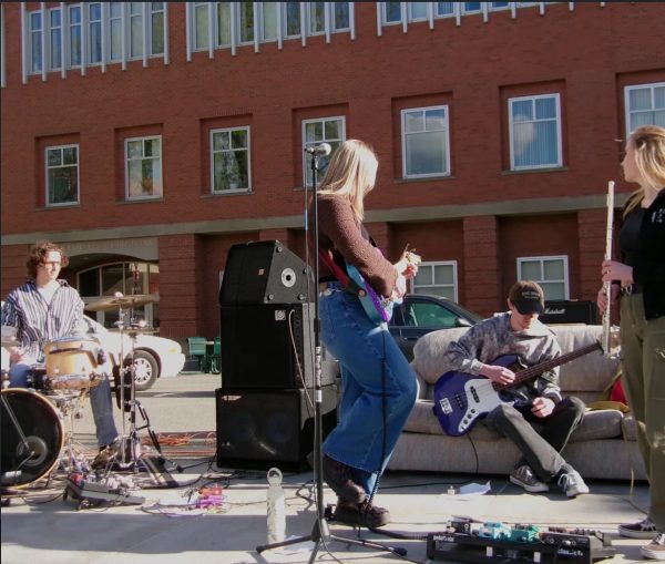 Opaline performs at KUGR's couch concert on Friday, April 24. 
